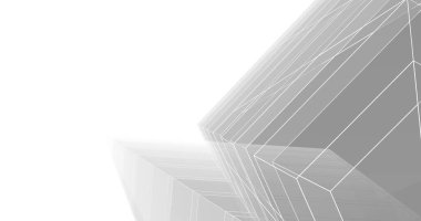 Mimari sanat konseptinde soyut çizgiler, minimum geometrik şekiller. 