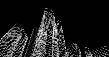 soyut mimari duvar kağıdı tasarımı, dijital konsept arkaplan