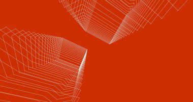 Mimari sanat konseptinde soyut çizgiler, minimum geometrik şekiller. 