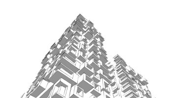 soyut mimari duvar kağıdı tasarımı, dijital konsept arkaplan