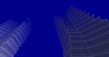 Mimari sanat konseptinde soyut çizgiler, minimum geometrik şekiller. 