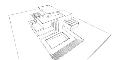 soyut mimari duvar kağıdı tasarımı, dijital konsept arkaplan