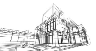 soyut mimari duvar kağıdı tasarımı, dijital konsept arkaplan