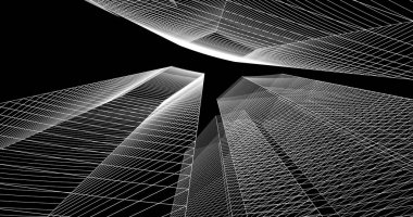 soyut mimari duvar kağıdı tasarımı, dijital konsept arkaplan