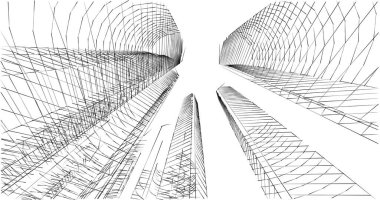soyut mimari duvar kağıdı tasarımı, dijital konsept arkaplan