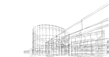 soyut mimari duvar kağıdı tasarımı, dijital konsept arkaplan