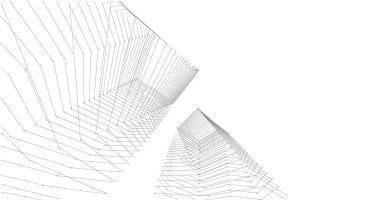 Mimari sanat konseptinde soyut çizgiler, minimum geometrik şekiller. 