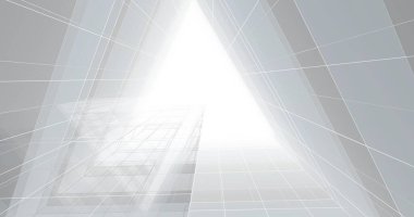 Mimari sanat konseptinde soyut çizgiler, minimum geometrik şekiller. 