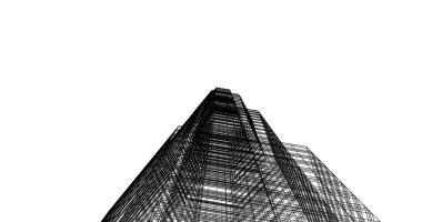 Mimari sanat konseptinde soyut çizgiler, minimum geometrik şekiller. 