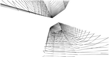 Mimari sanat konseptinde soyut çizgiler, minimum geometrik şekiller. 