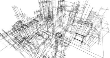 soyut mimari duvar kağıdı tasarımı, dijital konsept arkaplan