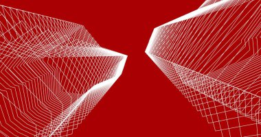 Mimari sanat konseptinde soyut çizgiler, minimum geometrik şekiller. 