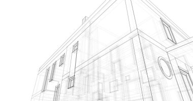 Mimari sanat konseptinde soyut çizgiler, minimum geometrik şekiller. 