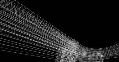 Mimari sanat konseptinde soyut çizgiler, minimum geometrik şekiller. 