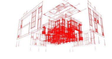 soyut mimari duvar kağıdı tasarımı, dijital konsept arkaplan