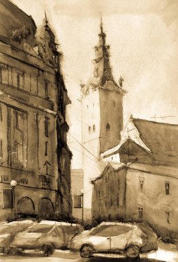 Mimari sanat konseptinde soyut çizgiler, minimum geometrik şekiller. 