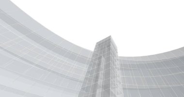 Mimari sanat konseptinde soyut çizgiler, minimum geometrik şekiller. 