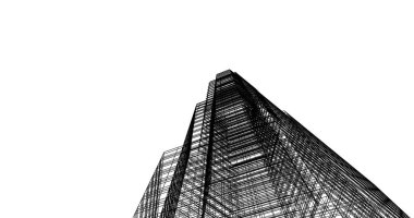 Mimari sanat konseptinde soyut çizgiler, minimum geometrik şekiller. 