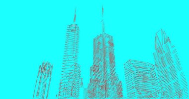 Mimari sanat konseptinde soyut çizgiler, minimum geometrik şekiller. 