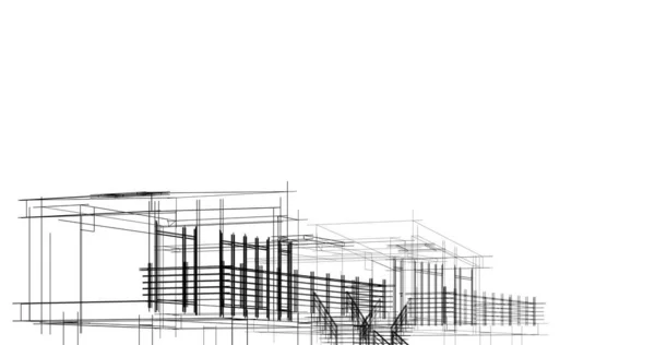 Проектирование Минимальных Геометрических Архитектурных Зданий — стоковое фото