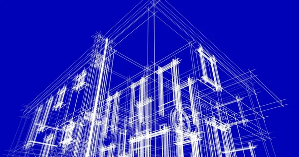 建築芸術の概念における抽象的な線や最小限の幾何学的形状 — ストック写真