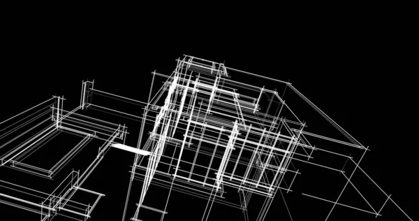 Проектирование Геометрических Архитектурных Зданий — стоковое фото