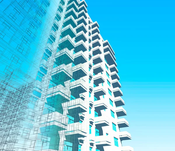 Mimari sanat konseptinde soyut çizgiler, minimum geometrik şekiller. 