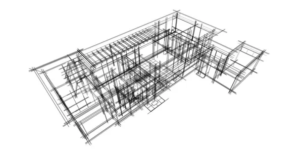 Abstracte Tekenlijnen Architectonisch Kunstconcept Minimale Geometrische Vormen — Stockfoto