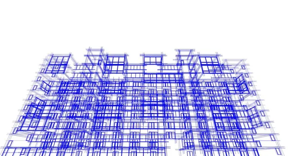 Abstrakcyjne Linie Rysunku Koncepcji Sztuki Architektonicznej Minimalne Kształty Geometryczne — Zdjęcie stockowe