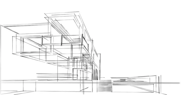 Projeto Edifícios Arquitetônicos Geométricos — Fotografia de Stock