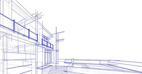 最小限の幾何学的建築物のデザイン — ストック写真