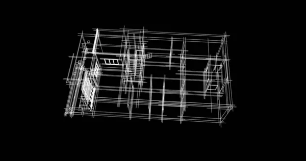 建筑墙纸设计 数字概念背景 — 图库照片