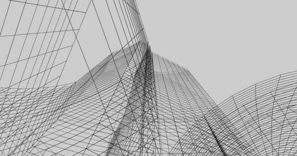 Abstract Drawing Lines Architectural Art Concept Minimal Geometrical Shapes — Stock Photo, Image