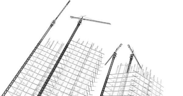 建筑墙纸设计 数字概念背景 — 图库照片