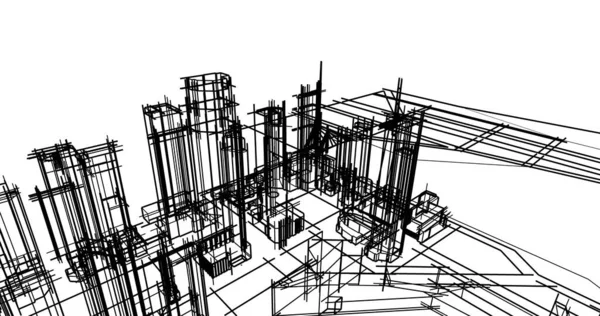 Abstrakte Architektonische Tapete Design Digitales Konzept Hintergrund — Stockfoto