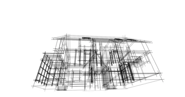 Проектирование Минимальных Геометрических Архитектурных Зданий — стоковое фото