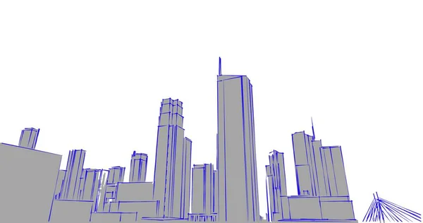 建筑墙纸设计 数字概念背景 — 图库照片