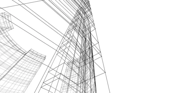 建筑墙纸设计 数字概念背景 — 图库照片