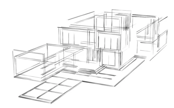 建筑墙纸设计 数字概念背景 — 图库照片