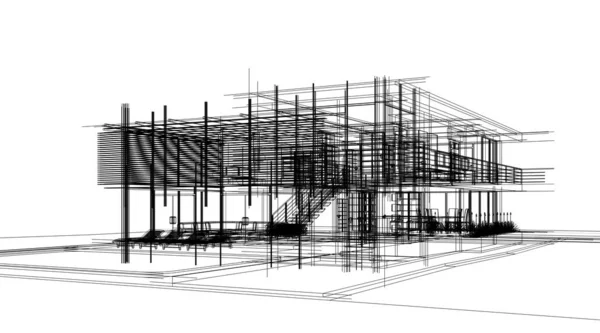 Abstraktní Architektonický Design Tapet Digitální Koncept Pozadí — Stock fotografie