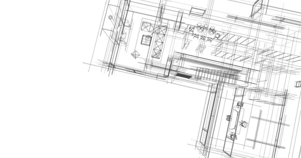 建筑墙纸设计 数字概念背景 — 图库照片