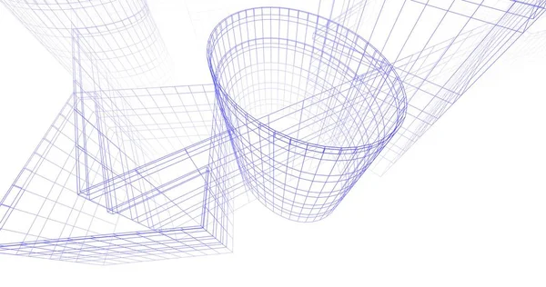 Mimari sanat konseptinde soyut çizgiler, minimum geometrik şekiller. 