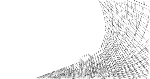 Lignes Dessin Abstraites Dans Concept Art Architectural Formes Géométriques Minimales — Photo