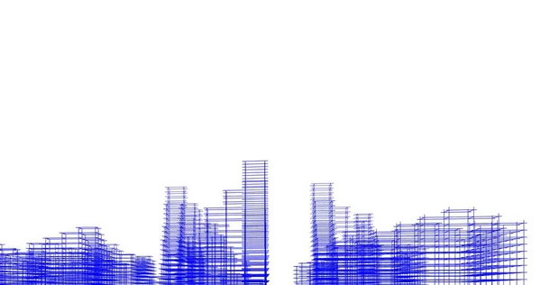 Vázlat Művészet Geometriai Építészeti Épületek Tervezése — Stock Fotó