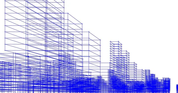 Schizzo Arte Geometrico Edifici Architettonici Design — Foto Stock