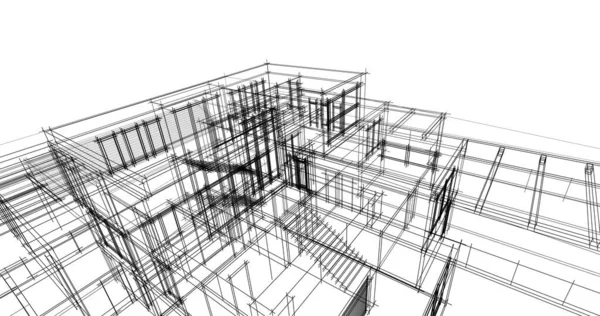 建筑3D背景图 — 图库照片