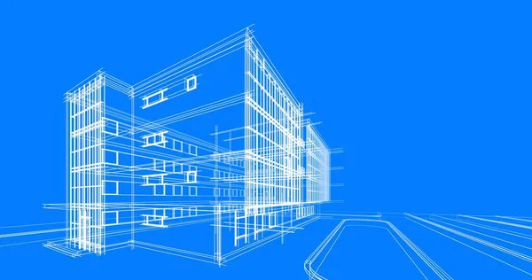 Abstraktní Architektonický Design Tapet Digitální Koncept Pozadí — Stock fotografie