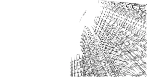 Lignes Dessin Abstraites Dans Concept Art Architectural Formes Géométriques Minimales — Photo