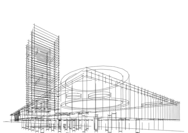 Mimari sanat konseptinde soyut çizgiler, minimum geometrik şekiller. 