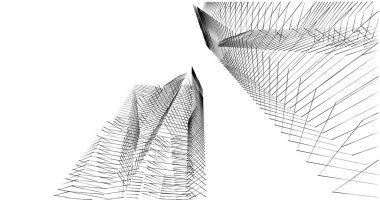 Mimari sanat konseptinde soyut çizgiler, minimum geometrik şekiller. 